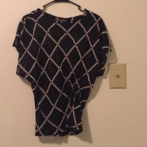 FDS navy blue, red, white top